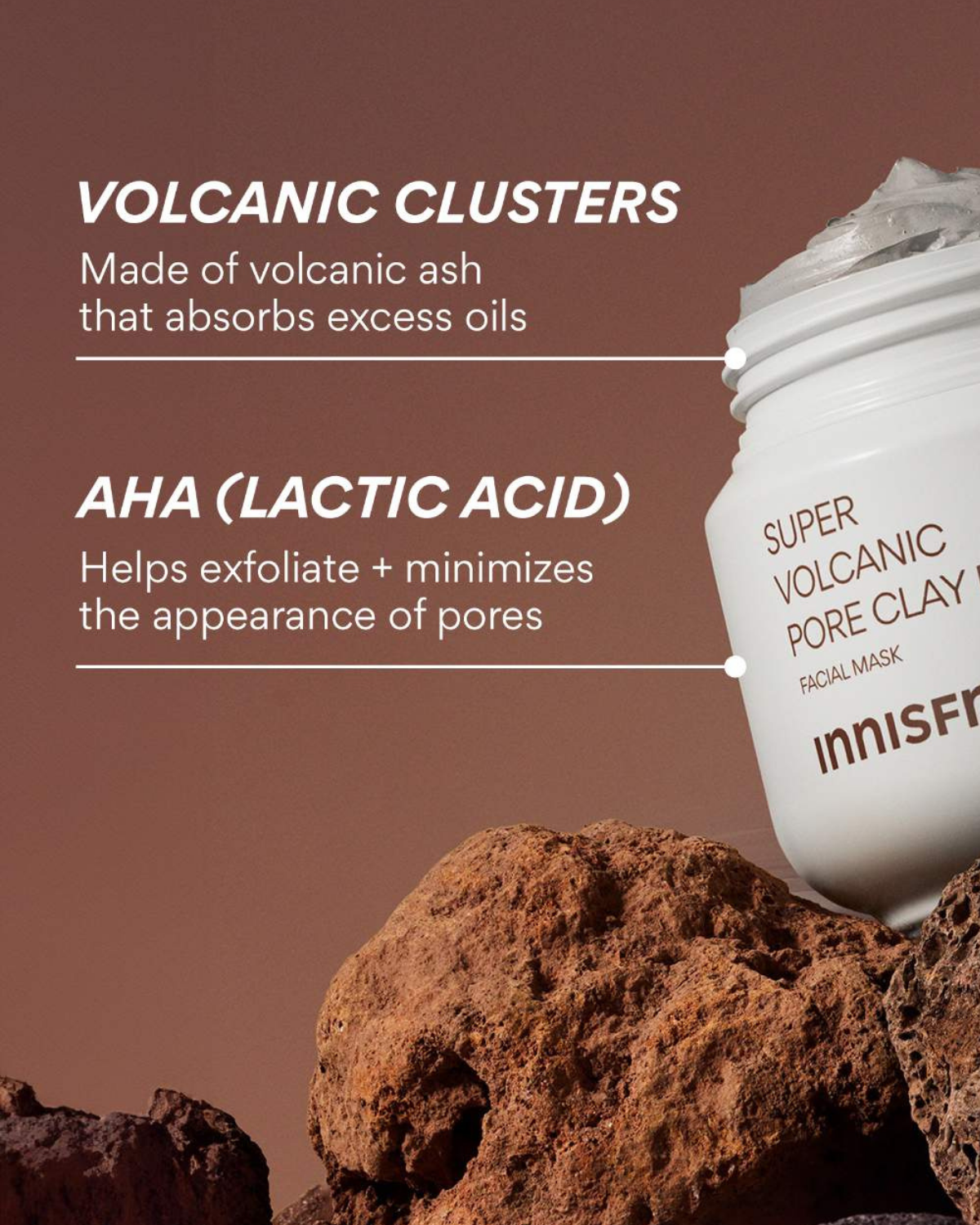 Super Volcanic AHA Pore Clearing Clay Mask